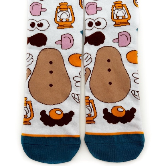 Odd Sox Mr. Potato Head Crew Socks Mens Womens Fish and Chips Fun Funny Gift - Picture 5 of 7